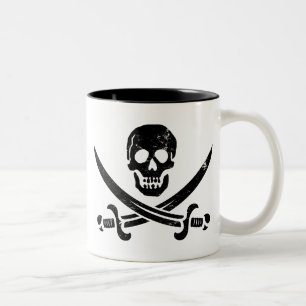 John Rackham (Calico Jack) Pirate Flag Jolly Roger Two-Tone Coffee Mug