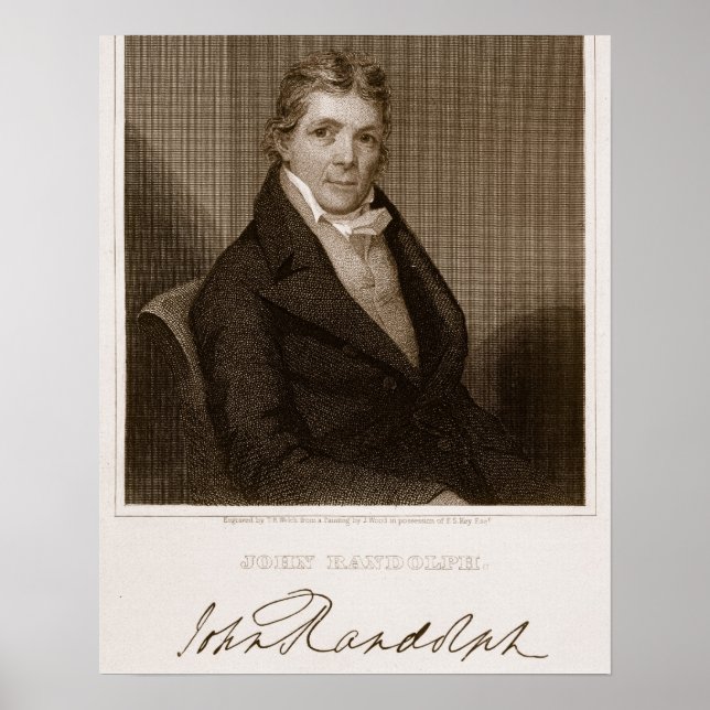 John Randolph (1773-1833) engraved by Thomas B. We Poster (Front)