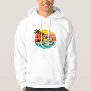 John Retro Sunset Name Design Hoodie