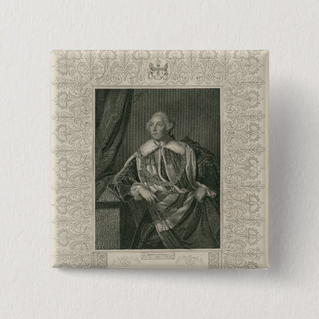 John Russell, Duke of Bedford 2 Inch Square Button (Front)