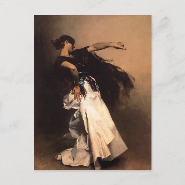 John Sargent-Spanish Dancer, study for 'El Jaleo' Postcard (Front)