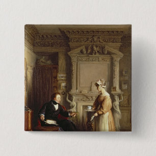 John Sheepshanks and his maid 2 Inch Square Button