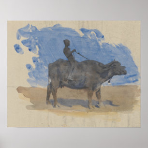 John Singer Sargent - Boy on Water Buffalo Poster