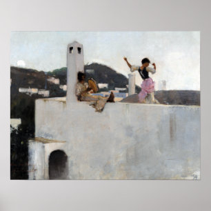 John Singer Sargent Capri Girl on a Rooftop Poster