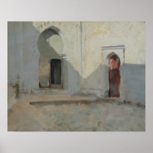 John Singer Sargent - Courtyard, Tetuan, Morocco Poster
