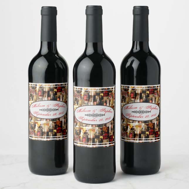 .John Singer Sargent Elegant Lady Portrait Collage Wine Label (Bottles)