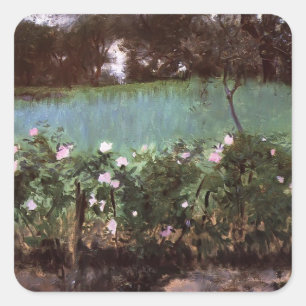 John Singer Sargent- Landscape with Rose Trellis Square Sticker