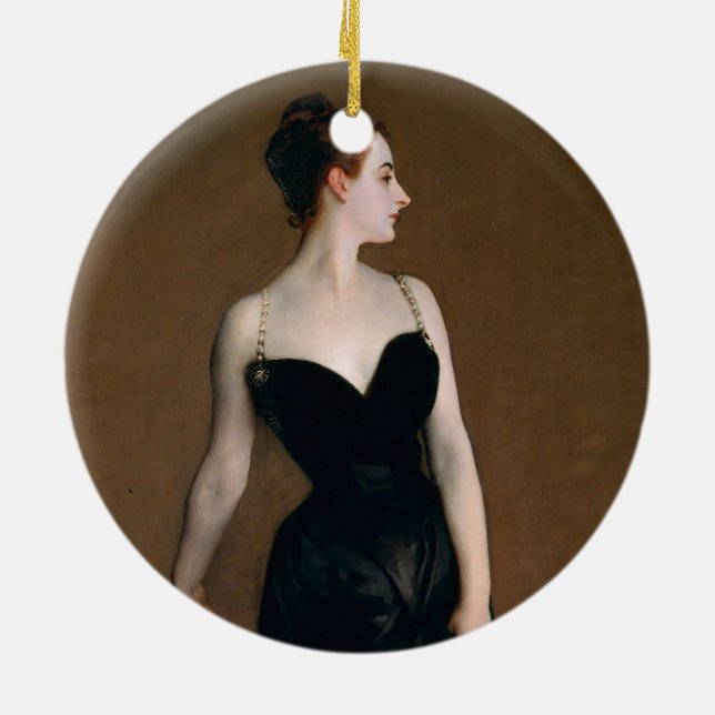 John Singer Sargent Madame X Classic Portrait Ceramic Ornament (Back)