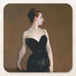 John Singer Sargent Madame X Classic Portrait Square Paper Coaster