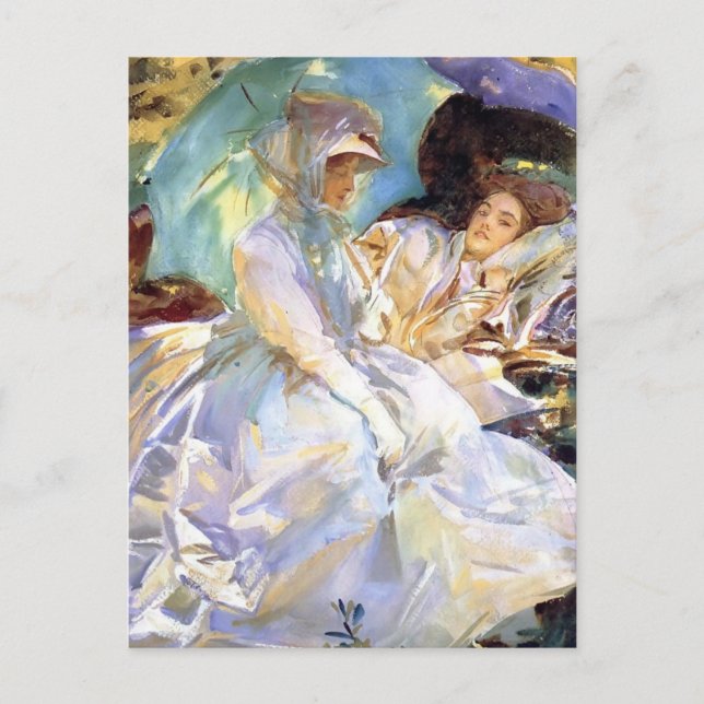 John Singer Sargent- Simplon Pass. Reading Postcard (Front)