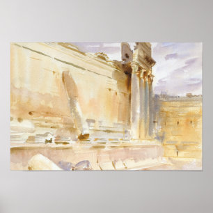 John Singer Sargent - Temple of Bacchus, Baalbek Poster