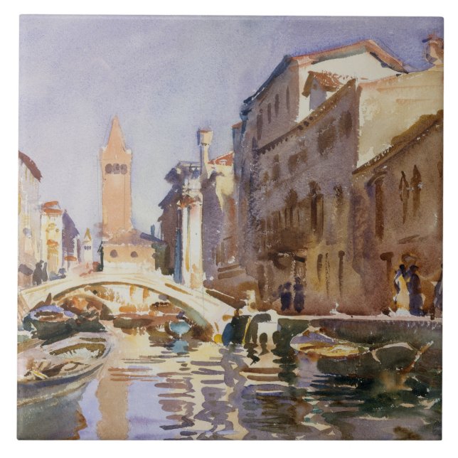 John Singer Sargent - Venetian Canal Tile (Front)
