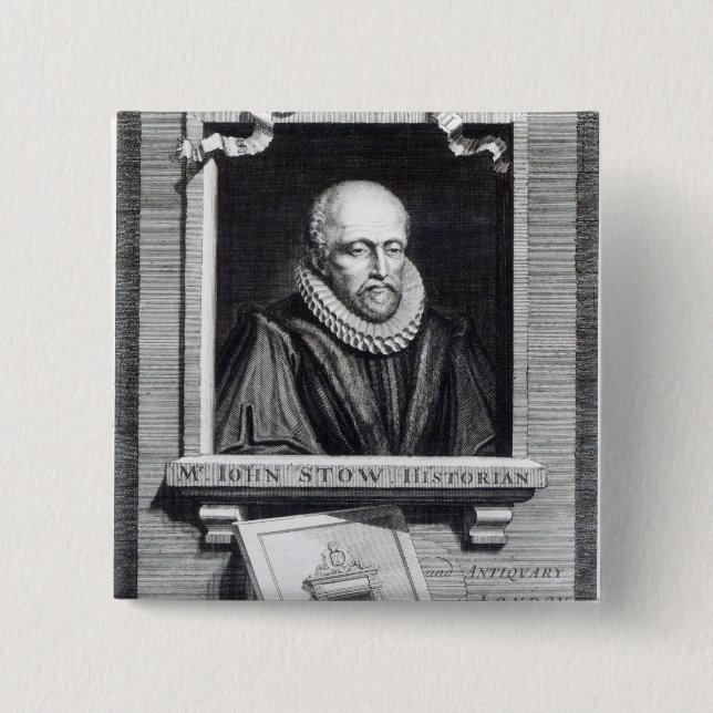 John Stow 2 Inch Square Button (Front)