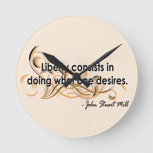 John Stuart Mill Round Clock (Front)