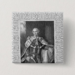 John Stuart, Third Earl of Bute, engraved 2 Inch Square Button