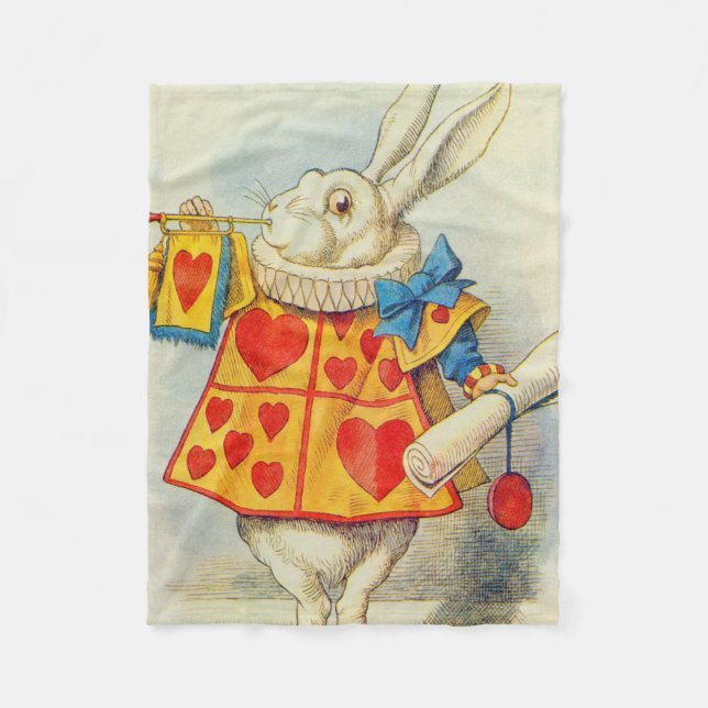 John Tenniel | The White Rabbit Fleece Blanket (Front)