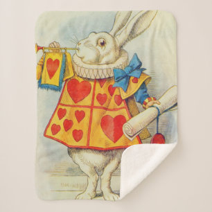 John Tenniel   The White Rabbit Sherpa Blanket