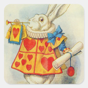 John Tenniel   The White Rabbit Square Sticker