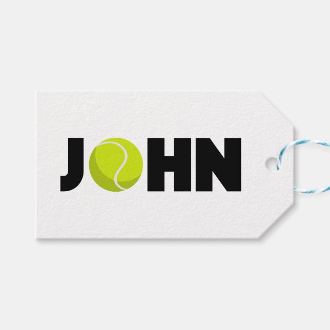 John Tennis Gift Tags (Front (Horizontal))