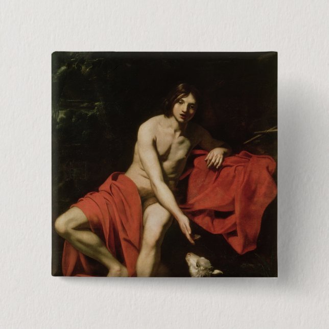 John the Baptist 2 Inch Square Button (Front)