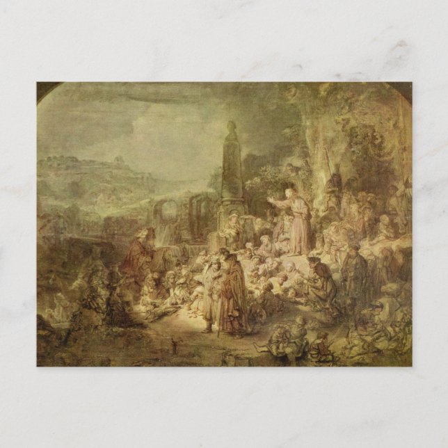 John the Baptist Preaching by Rembrandt Postcard (Front)