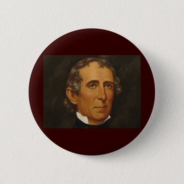 John Tyler 10 2 Inch Round Button (Front)
