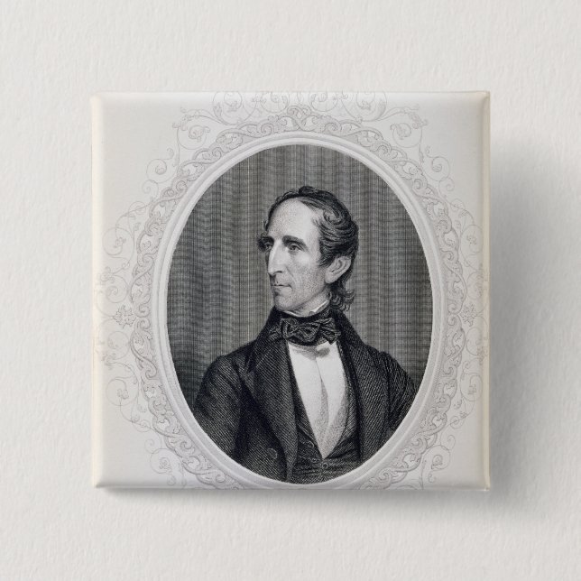 John Tyler 2 Inch Square Button (Front)