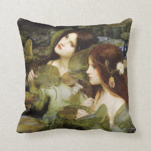 John W. Waterhouse Hylas and Nymphs detail Throw Pillow