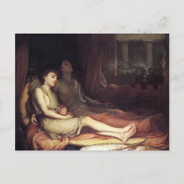 John Waterhouse- Sleep and His Half Brother Death Postcard (Front)