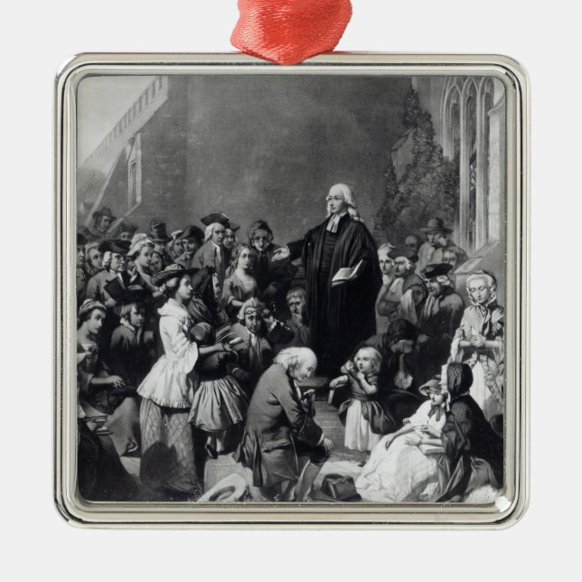 John Wesley preaching Metal Ornament (Front)