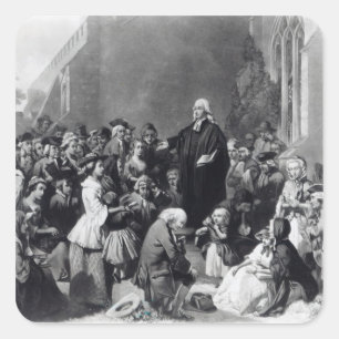 John Wesley preaching Square Sticker