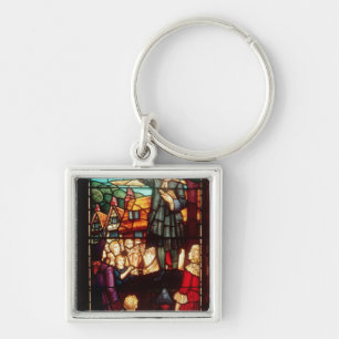 John Wesley Preaching the Gospels in England Keychain