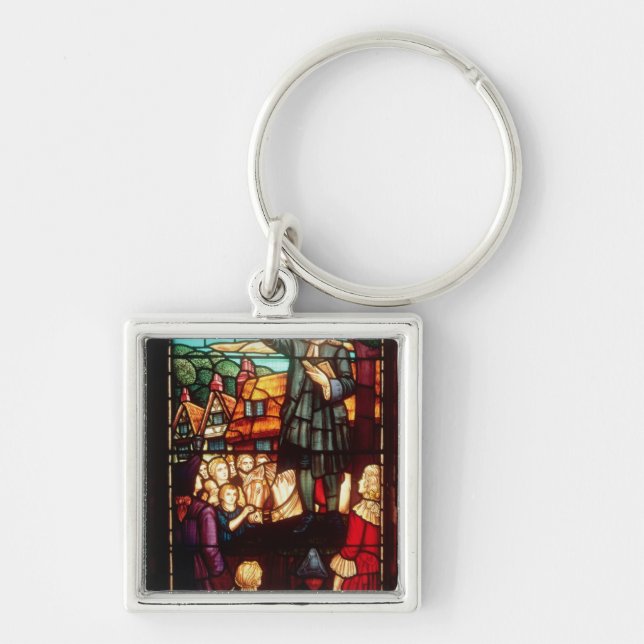 John Wesley  Preaching the Gospels in England Keychain (Front)