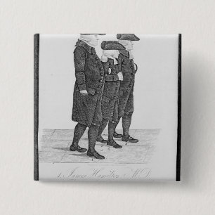 John Wesley walking in Edinburgh between James 2 Inch Square Button