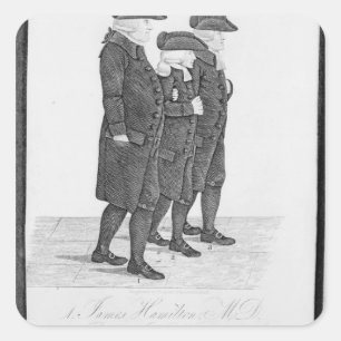 John Wesley walking in Edinburgh between James Square Sticker