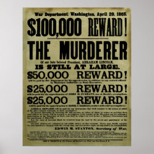 John Wilkes Booth Poster Recherché