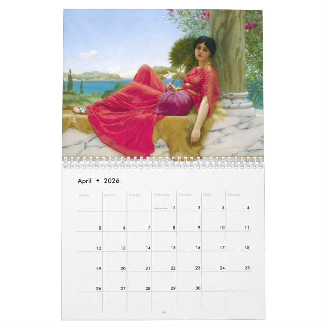 John William Godward Art Calendar (Apr 2026)
