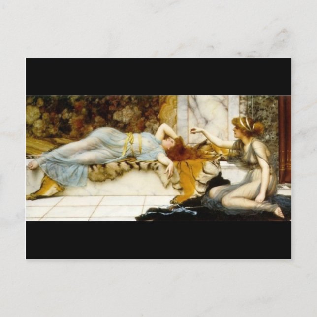 John William Godward- Mischief and Repose Postcard (Front)