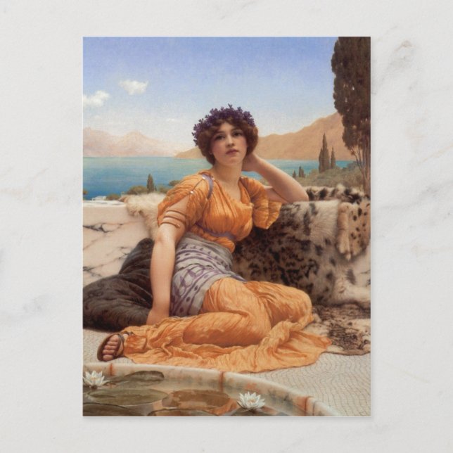 John William Godward With Violets Wreathed and Rob Postcard (Front)