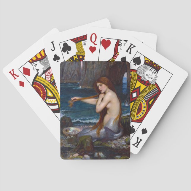John William Waterhouse Mermaid Art Playing Cards (Back)