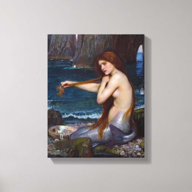 John William Waterhouse Mermaid Art Wrapped Canvas (Front)
