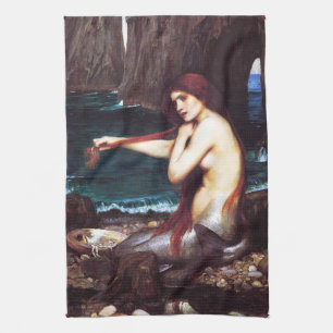 John William Waterhouse Mermaid Kitchen Towel