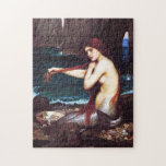 John William Waterhouse Mermaid Puzzle<br><div class="desc">John William Waterhouse Mermaid puzzle. Oil on Canvas from 1900-1901. The English artist John Waterhouse drew extensively on literary and mythological themes. “A Mermaid” is one of his most beautiful and beloved paintings. The mermaid sits on the beach of a lagoon with a shell full of pearls combing her auburn...</div>
