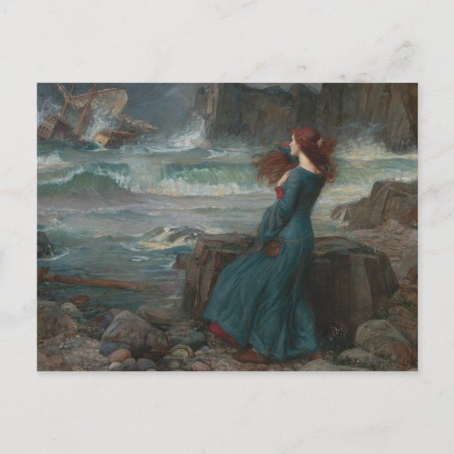 John William Waterhouse - Miranda - The Tempest Postcard (Front)