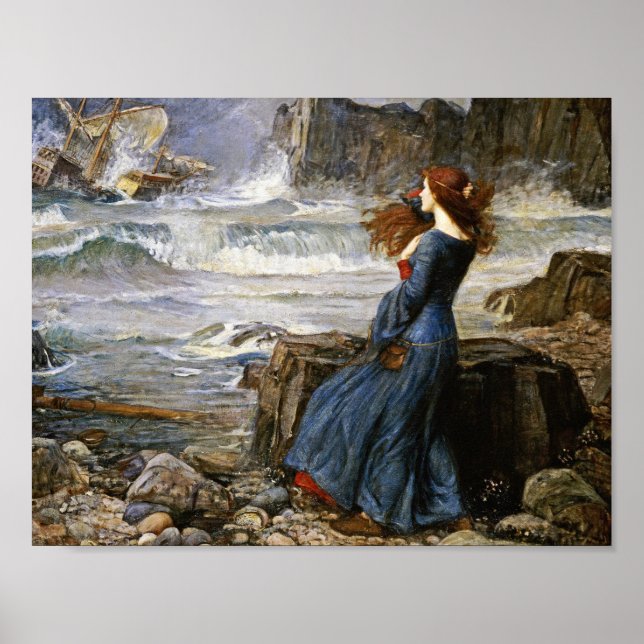 John William Waterhouse - Miranda - The Tempest Poster (Front)