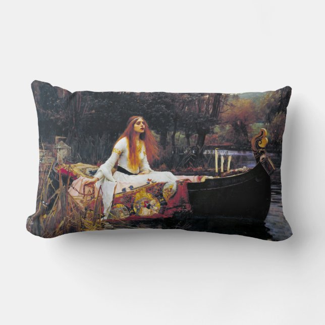 John William Waterhouse The Lady Of Shalott Lumbar Pillow (Front)