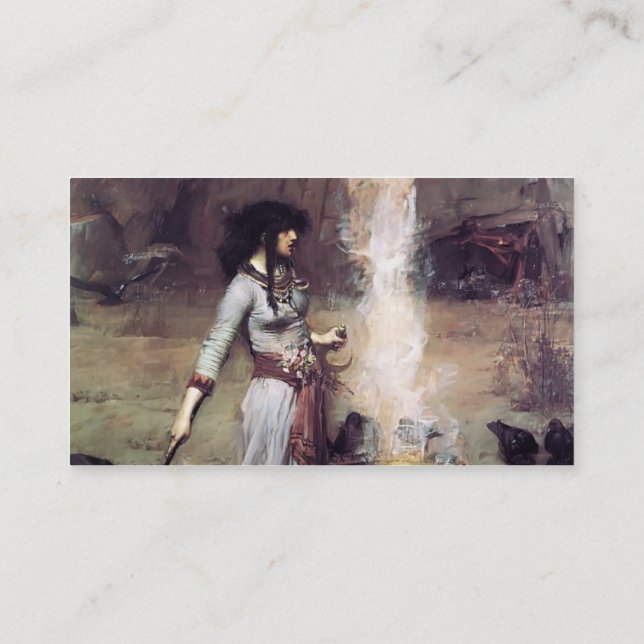 John William Waterhouse- The Magic Circle Business Card (Back)