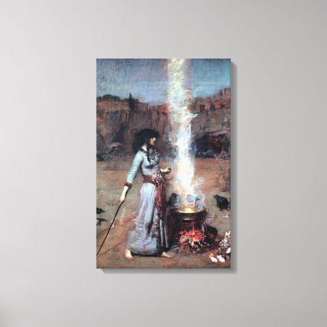 John William Waterhouse The Magic Circle Canvas Print (Front)