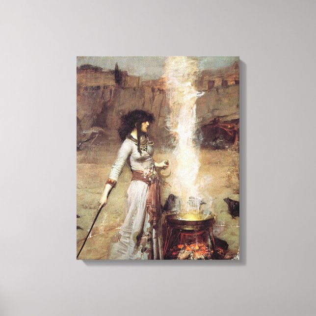 John William Waterhouse - The Magic Circle Canvas Print (Front)