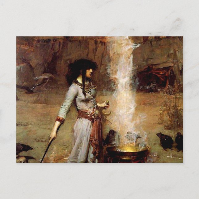John William Waterhouse The Magic Circle Postcard (Front)